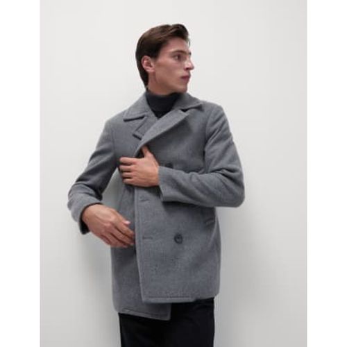 Mens Double Breasted Revere Peacoat - - M&S Collection - Modalova