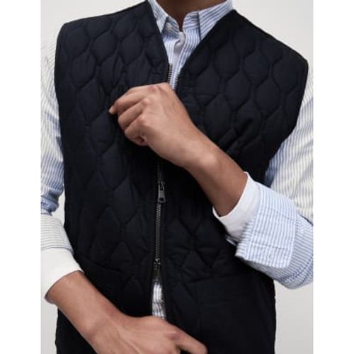 Mens Pure Cotton Quilted Gilet with Stormwear™ - - M&S Collection - Modalova