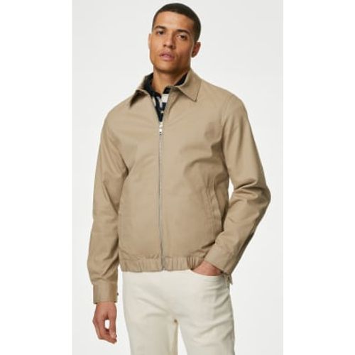 Mens Cotton Rich Harrington Jacket - - M&S Collection - Modalova