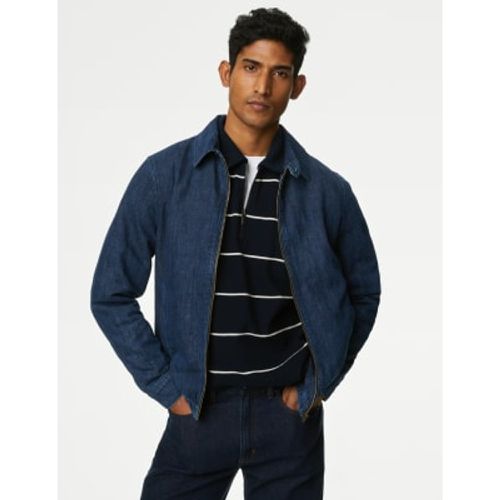 Mens Denim Harrington Jacket - - M&S Collection - Modalova