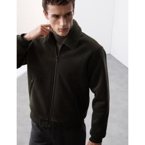 Mens Faux Suede Bomber Jacket - - Autograph - Modalova