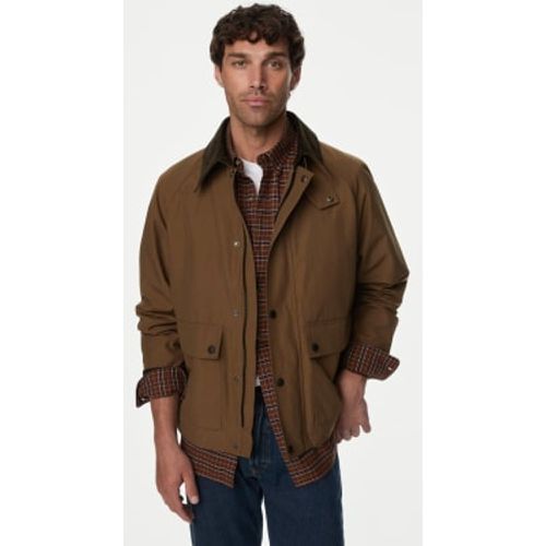 Mens Cotton Blend Harrington Jacket with Stormwear™ - - M&S Collection - Modalova