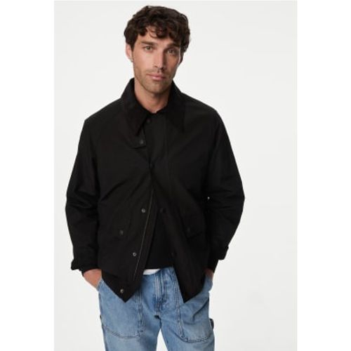 Mens Cotton Blend Harrington Jacket with Stormwear™ - - M&S Collection - Modalova