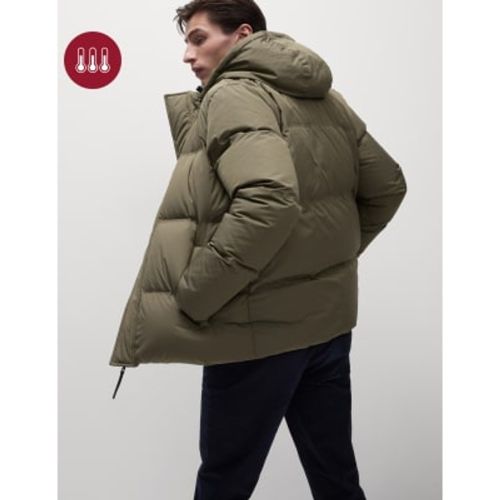 Mens Feather and Down Hooded Puffer Jacket with Stormwear™ - - M&S Collection - Modalova