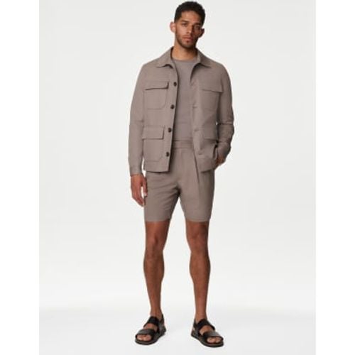 Mens Linen Blend Pleat Front Shorts - - Autograph - Modalova