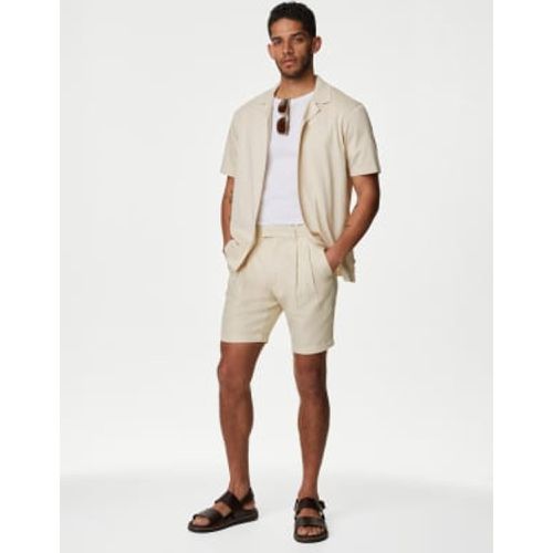 Mens Linen Blend Pleat Front Shorts - - Autograph - Modalova