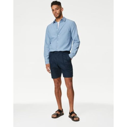 Mens Linen Blend Pleat Front Shorts - - Autograph - Modalova