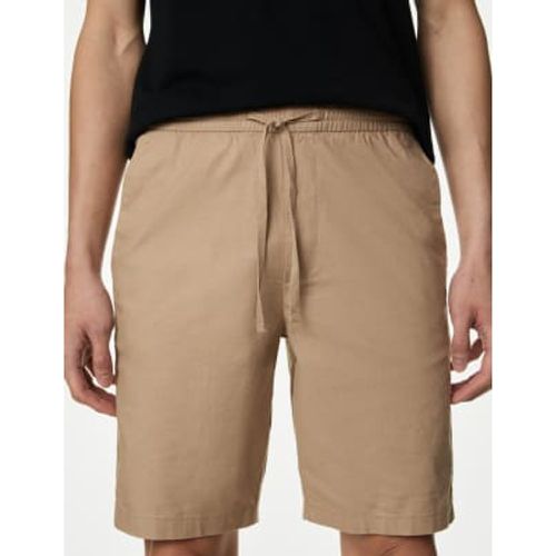 Mens Linen Blend Elasticated Waist Stretch Shorts - - M&S Collection - Modalova