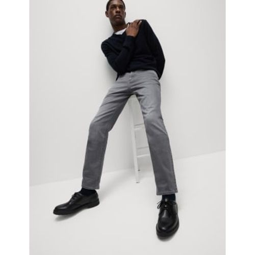 Mens Straight Fit Stretch Jeans - - M&S Collection - Modalova