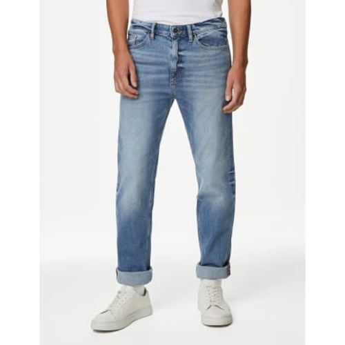 Mens Loose Fit Vintage Wash Jeans - - M&S Collection - Modalova