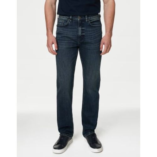 Mens Straight Fit Vintage Wash Stretch Jeans - - M&S Collection - Modalova