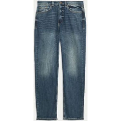 Mens Straight Fit Vintage Wash Stretch Jeans - - M&S Collection - Modalova