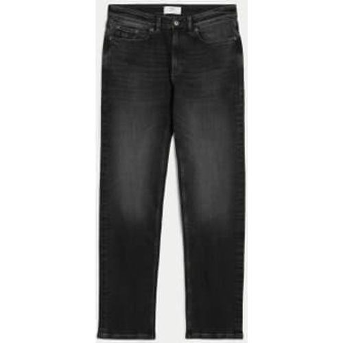 Mens Straight Fit Vintage Wash Stretch Jeans - - M&S Collection - Modalova