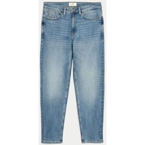 Mens Tapered Fit Vintage Wash Stretch Jeans - - M&S Collection - Modalova