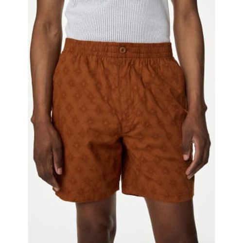 Mens Pure Cotton Elasticated Waist Jacquard Shorts - - M&S Collection - Modalova