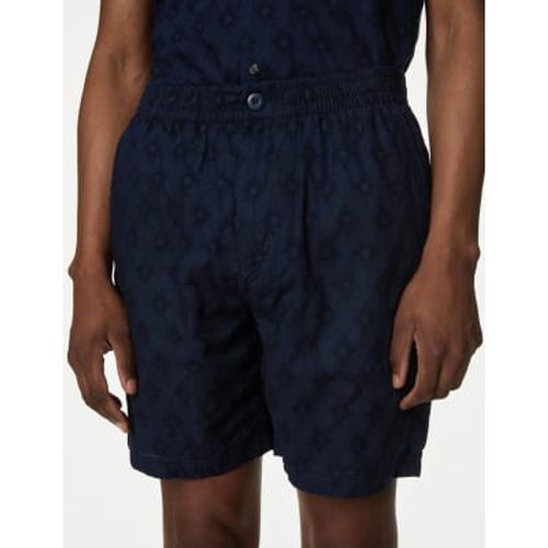 Mens Pure Cotton Elasticated Waist Jacquard Shorts - - M&S Collection - Modalova