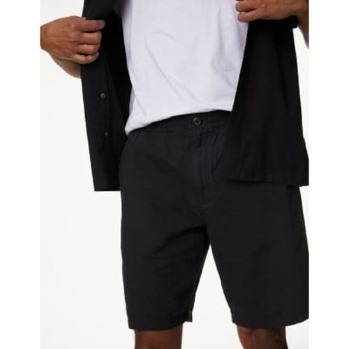 Mens Pure Cotton Seersucker Elasticated Shorts - - M&S Collection - Modalova