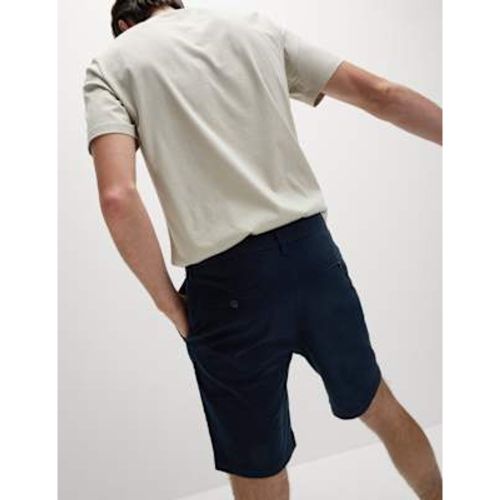 Mens Single Pleat Stretch Chino Shorts - - M&S Collection - Modalova