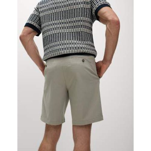 Mens Single Pleat Stretch Chino Shorts - - M&S Collection - Modalova