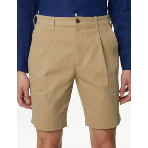 Mens Single Pleat Stretch Chino Shorts - - M&S Collection - Modalova