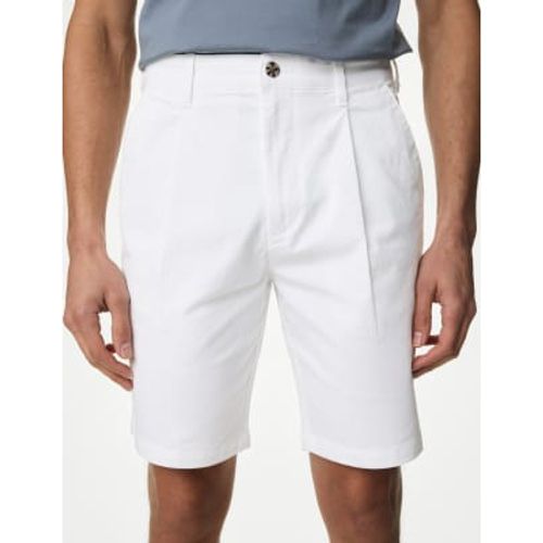 Mens Single Pleat Stretch Chino Shorts - - M&S Collection - Modalova