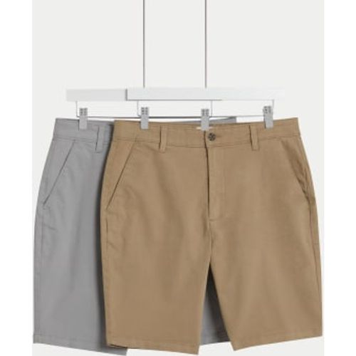 Mens 2pk Stretch Chino Shorts - - M&S Collection - Modalova