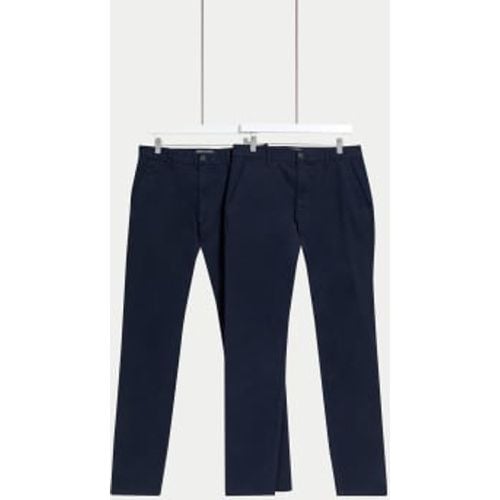 Mens 2pk Slim Fit Stretch Chinos - - M&S Collection - Modalova