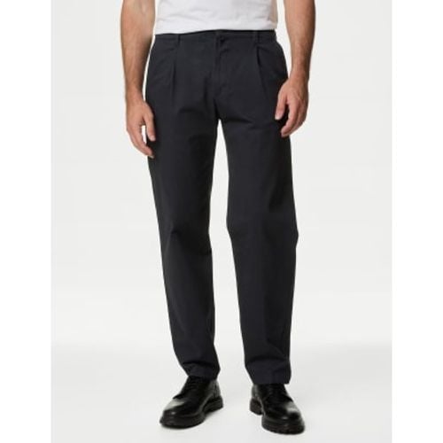 Mens Regular Fit Single Pleat Stretch Chinos - - M&S Collection - Modalova