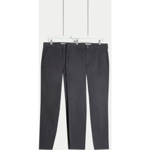 Mens 2pk Regular Fit Stretch Chinos - - M&S Collection - Modalova