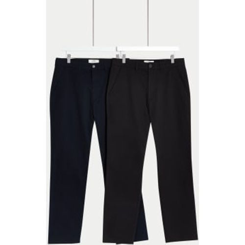 Mens 2pk Regular Fit Stretch Chinos - /, / - M&S Collection - Modalova