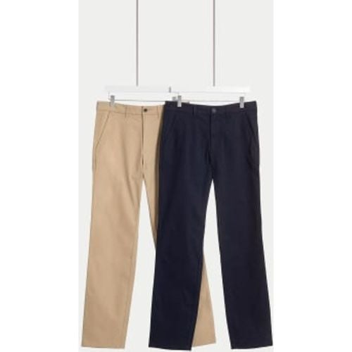 Mens 2pk Regular Fit Stretch Chinos - - M&S Collection - Modalova