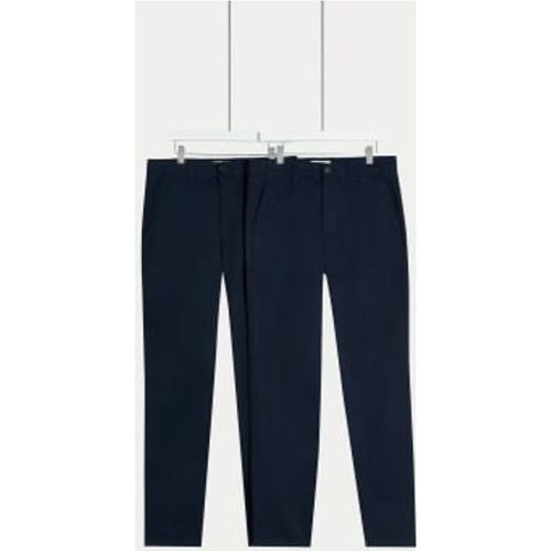 Mens 2pk Regular Fit Stretch Chinos - - M&S Collection - Modalova