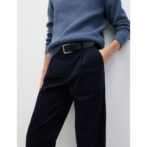 Mens Tapered Fit Twin Pleat Stretch Chinos - - M&S Collection - Modalova