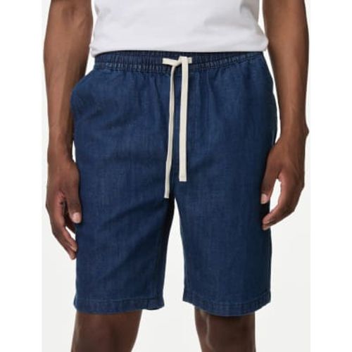 Mens Linen Blend Shorts with Elasticated Waist - M&S Collection - Modalova