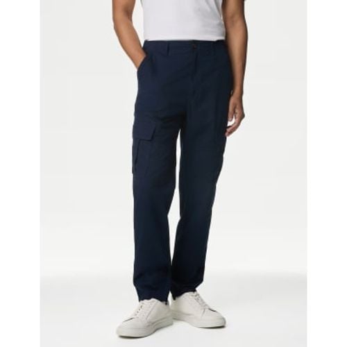 Mens Tapered Fit Pure Cotton Lightweight Cargo Trousers - - M&S Collection - Modalova