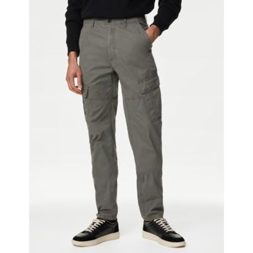 Mens Tapered Fit Pure Cotton Lightweight Cargo Trousers - - M&S Collection - Modalova