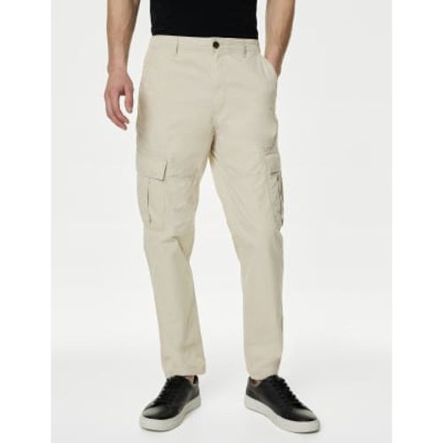 Mens Tapered Fit Pure Cotton Lightweight Cargo Trousers - - M&S Collection - Modalova