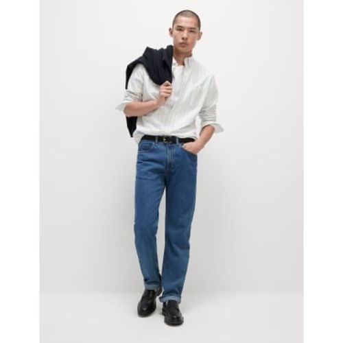 Mens Straight Fit Pure Cotton Jeans - - M&S Collection - Modalova