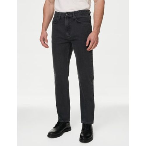 Mens Straight Fit Pure Cotton Jeans - - M&S Collection - Modalova