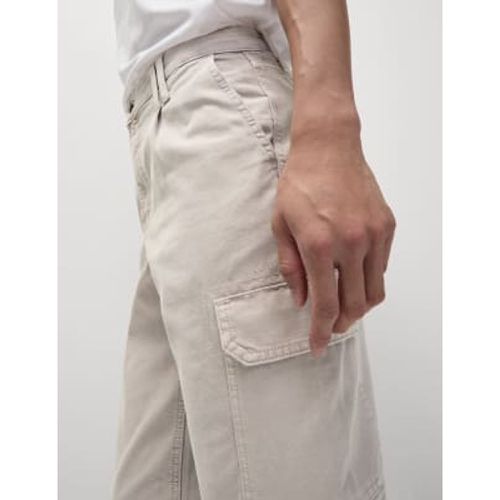 Mens Loose Fit Pure Cotton Textured Cargo Trousers - - M&S Collection - Modalova