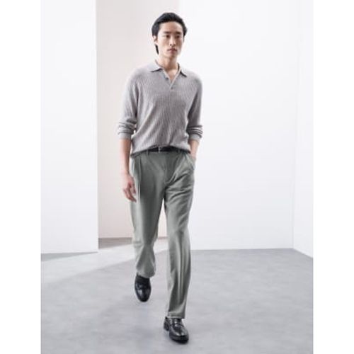 Mens Tapered Fit Single Pleat Trousers - - Autograph - Modalova