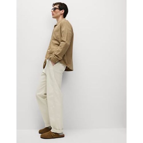 Mens Straight Fit Side Tab Trousers - - M&S Collection - Modalova