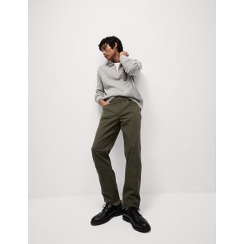 Mens Straight Fit Textured 5 Pocket Trousers - - M&S Collection - Modalova