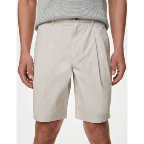 Mens Super Lightweight Twin Pleat Chino Shorts - - M&S Collection - Modalova