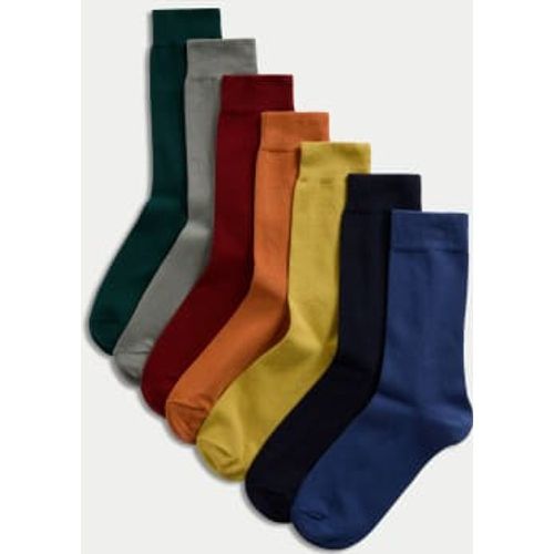 Mens 7pk Cool & Fresh™ Assorted Cotton Rich Socks - - M&S Collection - Modalova