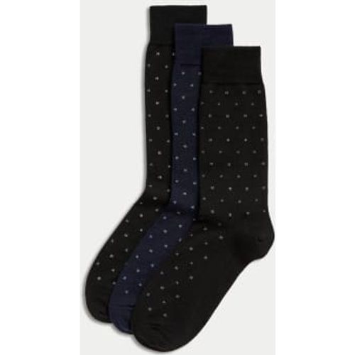 Mens 3pk Polka Dot Merino Wool Socks - - M&S Collection - Modalova