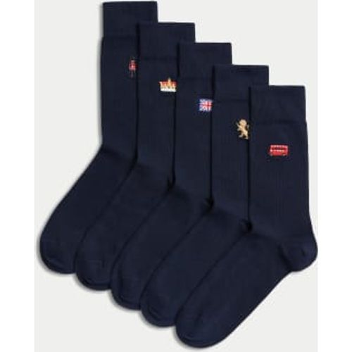 Mens 5pk Cool & Fresh™ British Cotton Rich Socks - - M&S Collection - Modalova