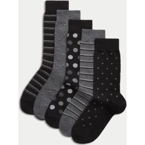 Mens 5pk Cool & Fresh™ Patterned Cotton Rich Socks - /, / - M&S Collection - Modalova