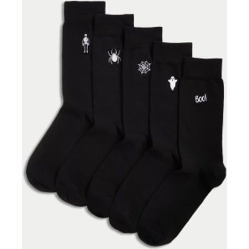 Mens 5pk Cool & Fresh™ Halloween Cotton Rich Socks - - M&S Collection - Modalova