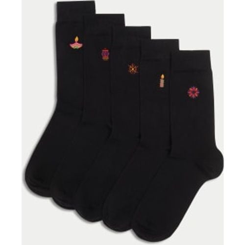 Mens 5pk Cool & Fresh™ Diwali Cotton Rich Socks - - M&S Collection - Modalova